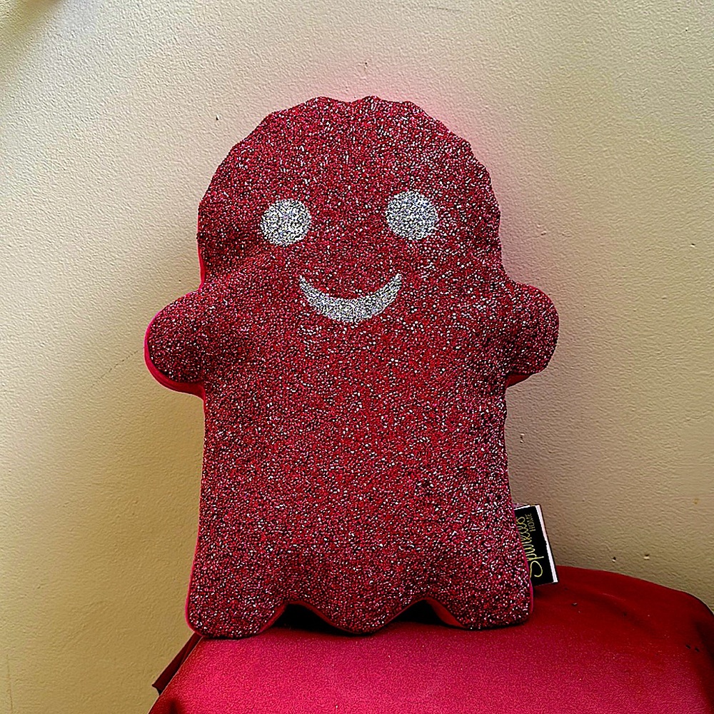 Halloween Hot Pink Rhinestone Ghost Pillow.